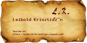 Leibold Krisztián névjegykártya